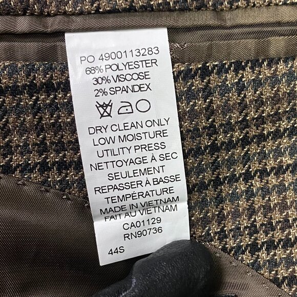 Lauren Ralph Lauren Houndstooth Blazer Sport Coat Men's 44S Brown Tweed 2 Button - Picture 7 of 15